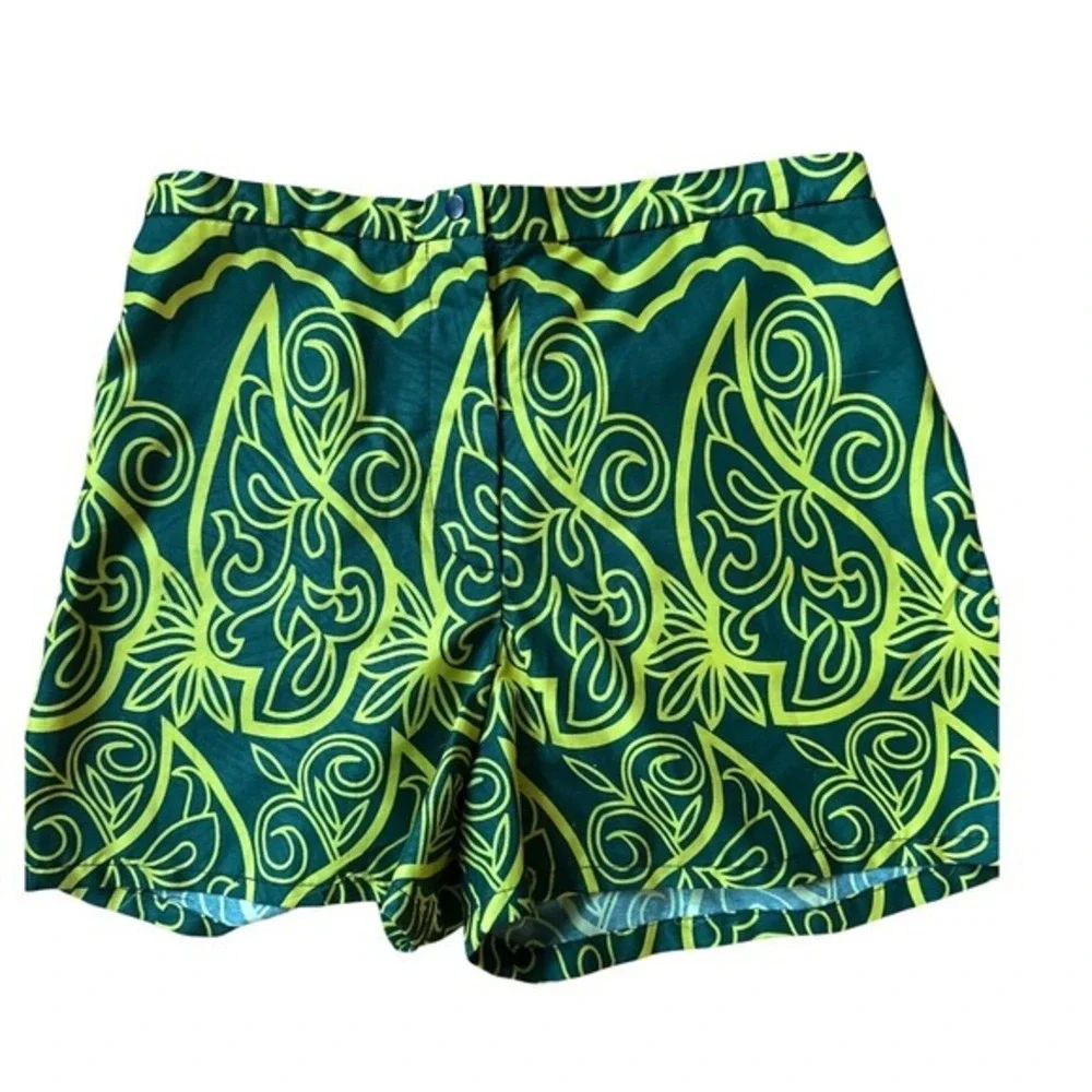 Handmade African Wax Print Crop Top & Shorts Set M Festival Boho Resort